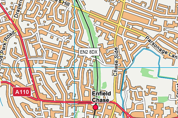 EN2 8DX map - OS VectorMap District (Ordnance Survey)