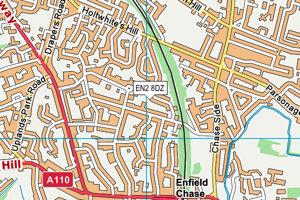 EN2 8DZ map - OS VectorMap District (Ordnance Survey)