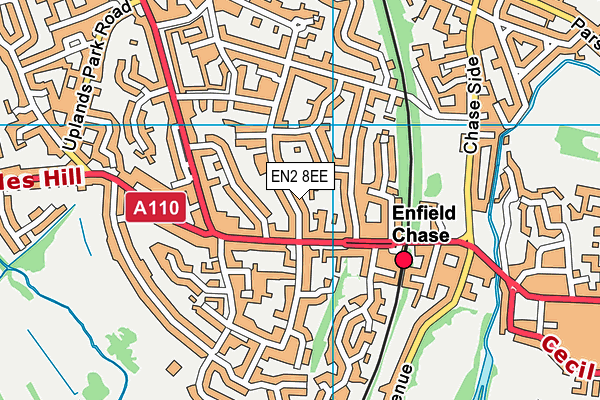 EN2 8EE map - OS VectorMap District (Ordnance Survey)