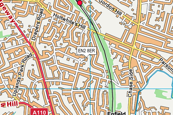 EN2 8ER map - OS VectorMap District (Ordnance Survey)