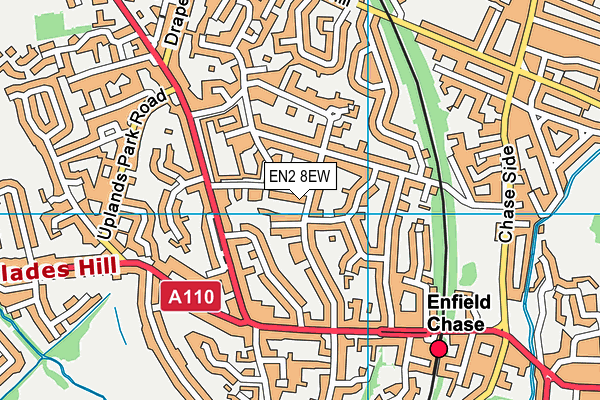 EN2 8EW map - OS VectorMap District (Ordnance Survey)