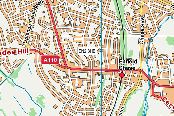 EN2 8HB map - OS VectorMap District (Ordnance Survey)