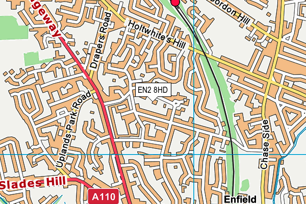 EN2 8HD map - OS VectorMap District (Ordnance Survey)