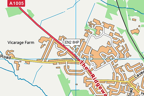 EN2 8HP map - OS VectorMap District (Ordnance Survey)