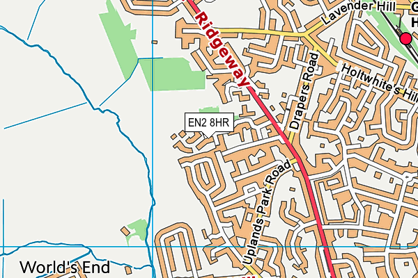 EN2 8HR map - OS VectorMap District (Ordnance Survey)