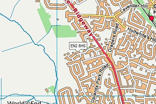 EN2 8HS map - OS VectorMap District (Ordnance Survey)
