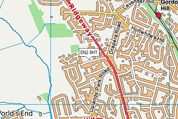 EN2 8HT map - OS VectorMap District (Ordnance Survey)