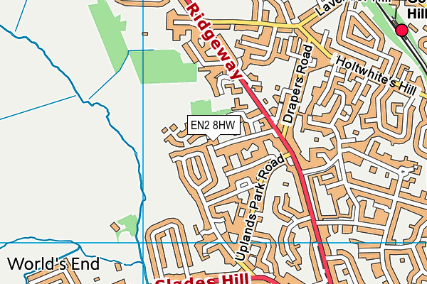 EN2 8HW map - OS VectorMap District (Ordnance Survey)