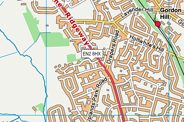 EN2 8HX map - OS VectorMap District (Ordnance Survey)