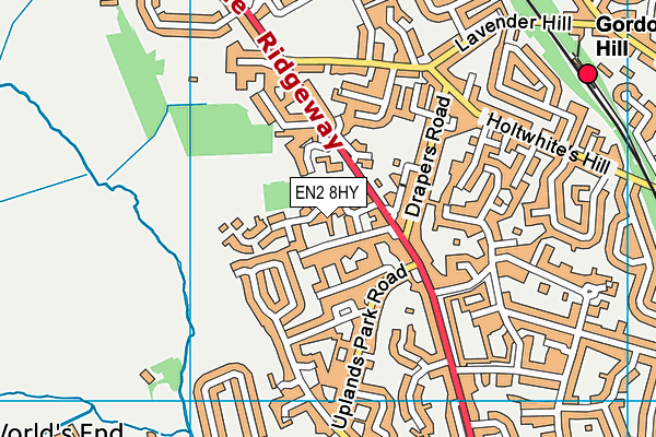EN2 8HY map - OS VectorMap District (Ordnance Survey)