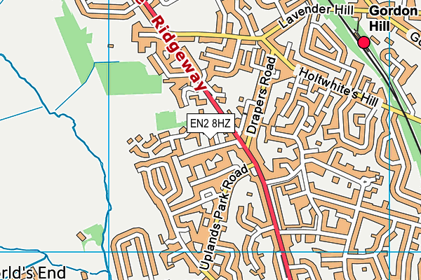 EN2 8HZ map - OS VectorMap District (Ordnance Survey)
