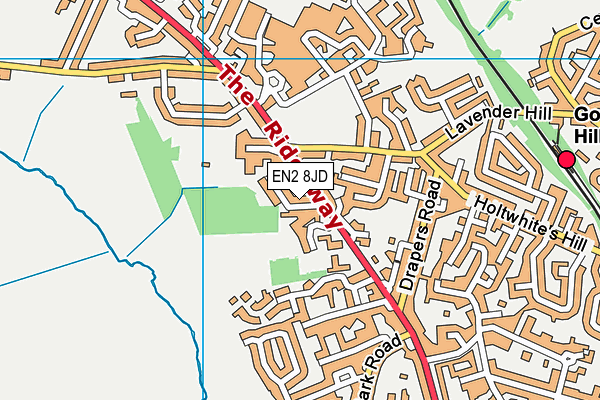 EN2 8JD map - OS VectorMap District (Ordnance Survey)
