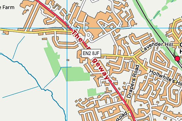 EN2 8JF map - OS VectorMap District (Ordnance Survey)