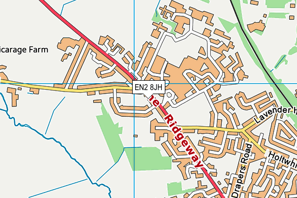 EN2 8JH map - OS VectorMap District (Ordnance Survey)