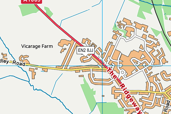 EN2 8JJ map - OS VectorMap District (Ordnance Survey)