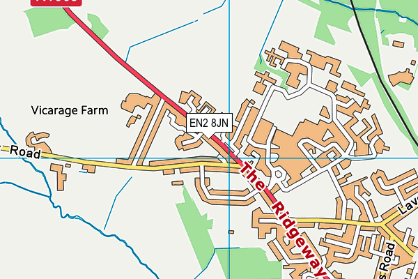 EN2 8JN map - OS VectorMap District (Ordnance Survey)