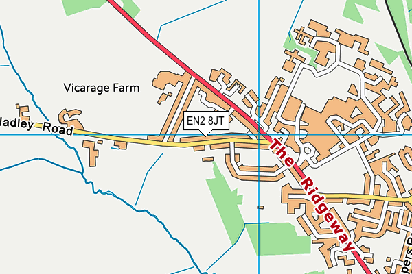 EN2 8JT map - OS VectorMap District (Ordnance Survey)