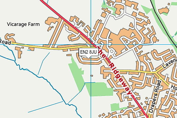 EN2 8JU map - OS VectorMap District (Ordnance Survey)