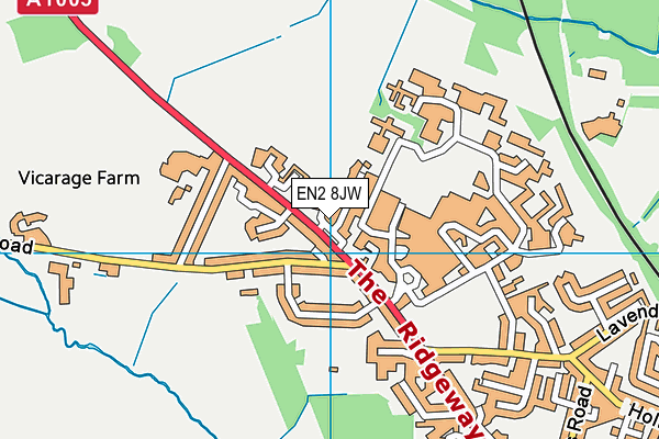 EN2 8JW map - OS VectorMap District (Ordnance Survey)