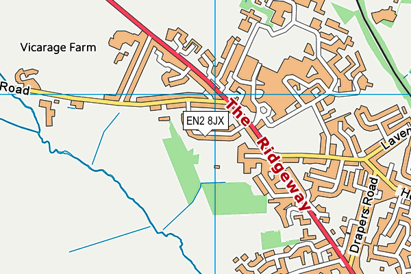 EN2 8JX map - OS VectorMap District (Ordnance Survey)