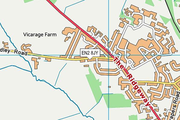 EN2 8JY map - OS VectorMap District (Ordnance Survey)