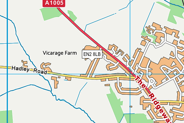 EN2 8LB map - OS VectorMap District (Ordnance Survey)