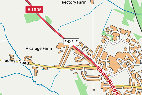 EN2 8LE map - OS VectorMap District (Ordnance Survey)