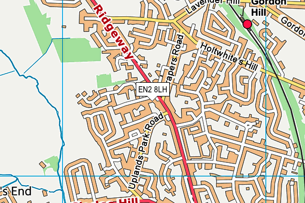 EN2 8LH map - OS VectorMap District (Ordnance Survey)