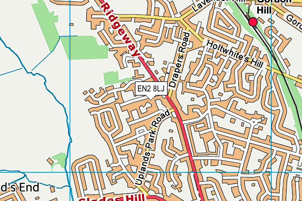 EN2 8LJ map - OS VectorMap District (Ordnance Survey)