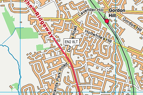 EN2 8LT map - OS VectorMap District (Ordnance Survey)