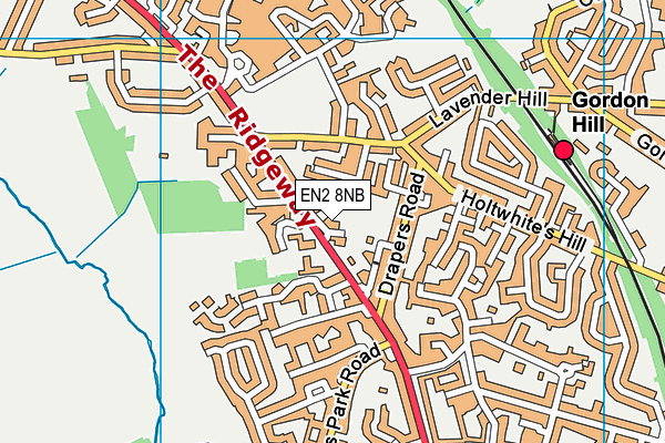 EN2 8NB map - OS VectorMap District (Ordnance Survey)