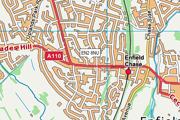 EN2 8NU map - OS VectorMap District (Ordnance Survey)