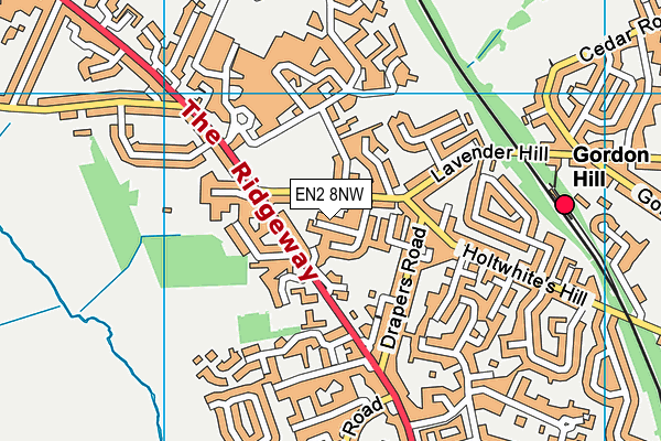 EN2 8NW map - OS VectorMap District (Ordnance Survey)