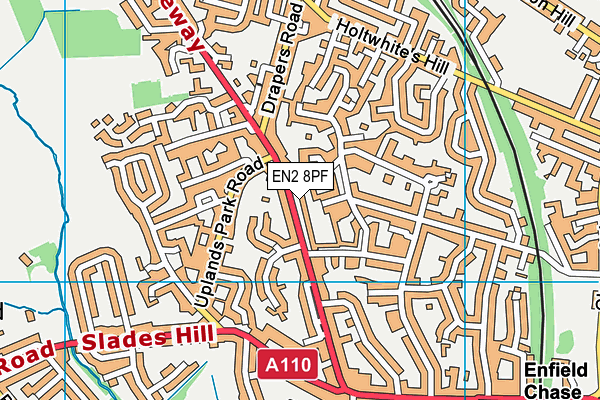 EN2 8PF map - OS VectorMap District (Ordnance Survey)