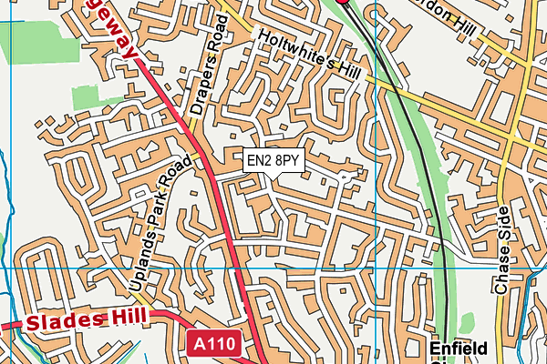 EN2 8PY map - OS VectorMap District (Ordnance Survey)