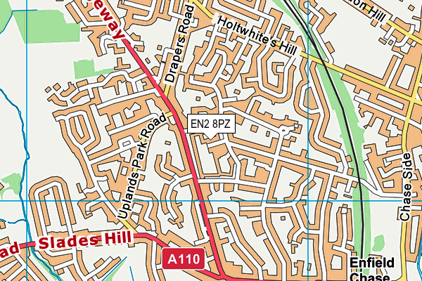 EN2 8PZ map - OS VectorMap District (Ordnance Survey)