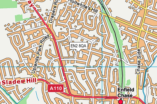 EN2 8QA map - OS VectorMap District (Ordnance Survey)