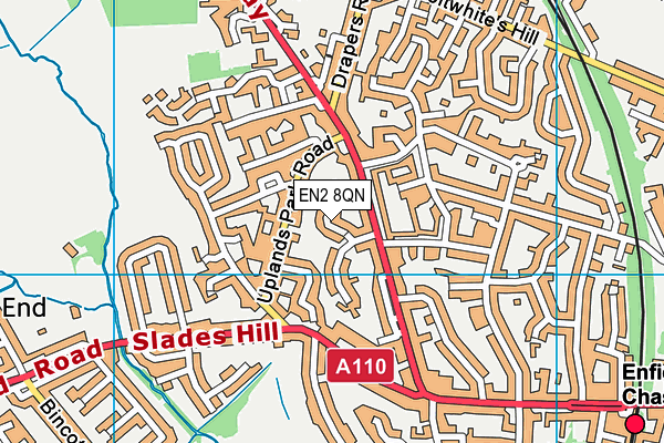 EN2 8QN map - OS VectorMap District (Ordnance Survey)