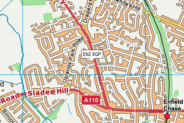 EN2 8QP map - OS VectorMap District (Ordnance Survey)