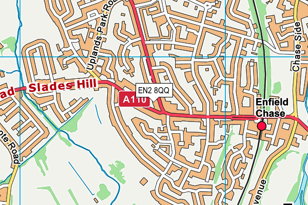 EN2 8QQ map - OS VectorMap District (Ordnance Survey)