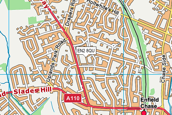 EN2 8QU map - OS VectorMap District (Ordnance Survey)