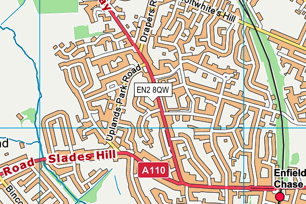 EN2 8QW map - OS VectorMap District (Ordnance Survey)