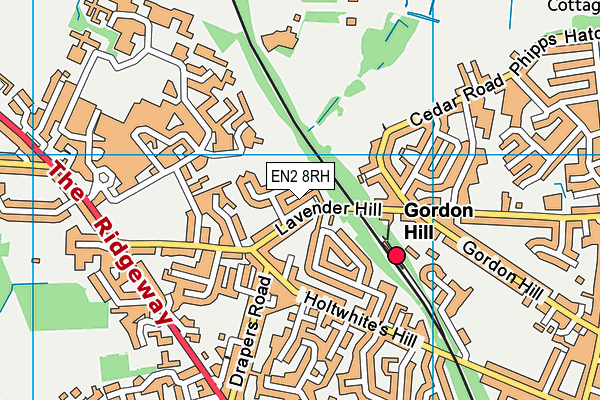 EN2 8RH map - OS VectorMap District (Ordnance Survey)