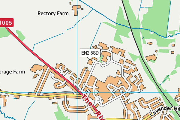 EN2 8SD map - OS VectorMap District (Ordnance Survey)