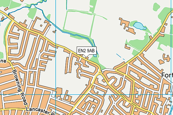 EN2 9AB map - OS VectorMap District (Ordnance Survey)