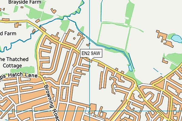EN2 9AW map - OS VectorMap District (Ordnance Survey)