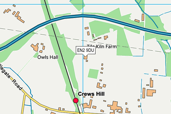 EN2 9DU map - OS VectorMap District (Ordnance Survey)