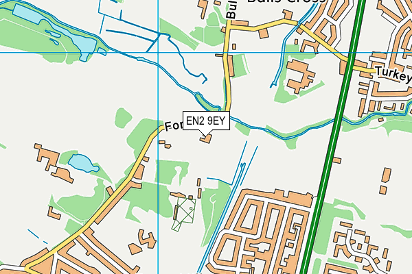 EN2 9EY map - OS VectorMap District (Ordnance Survey)