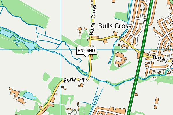 EN2 9HD map - OS VectorMap District (Ordnance Survey)