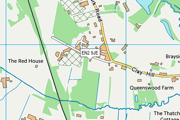 North Enfield Cricket Club map (EN2 9JE) - OS VectorMap District (Ordnance Survey)